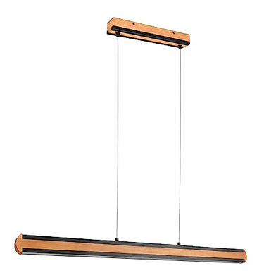 Trio Leuchten LED Pendelleuchte Deacon 326610232, Metall Schwarz matt, Holz, inkl. Watt LED, Switch Dimmer im Sale